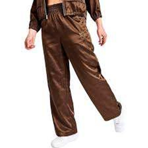 Nike Air Satin All Over Print Track Pants Chocolate Brown S Streetwear Lounge